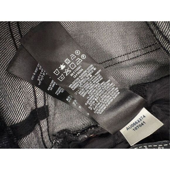 7 For All Mankind Pleated Mega Flare Jeans In Washed Black Size 26 - Picture 7 of 7